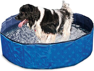 Карлі 521481 басейн для собак Висота 30 см діаметр 120 см (синій, Довжина 80 см Ш 80 см Висота 20 см)