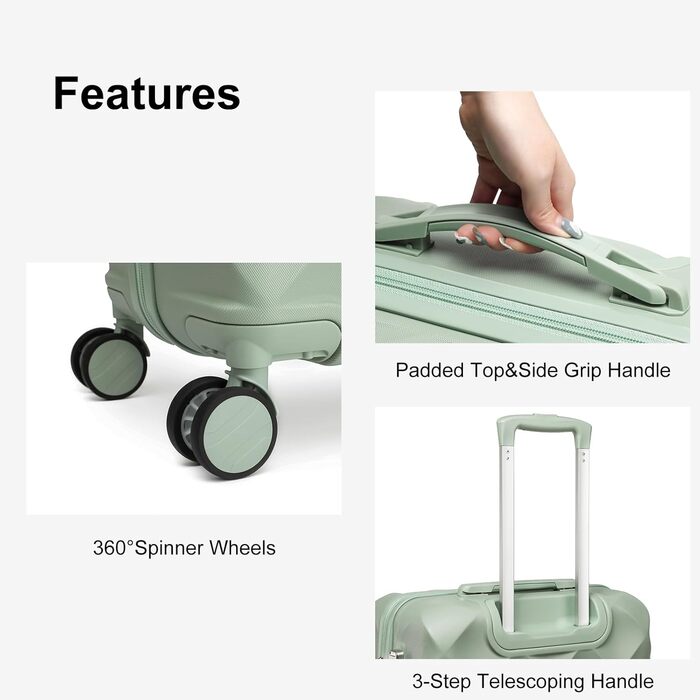 Набір валіз Sea Choice Hardshell Trolley 5шт. з TSA замком, колесами 4 шт. (55/65/76 см), рожеве золото. В комплекті: сумка для подорожей, косметичка. Розміри: M, L, XL