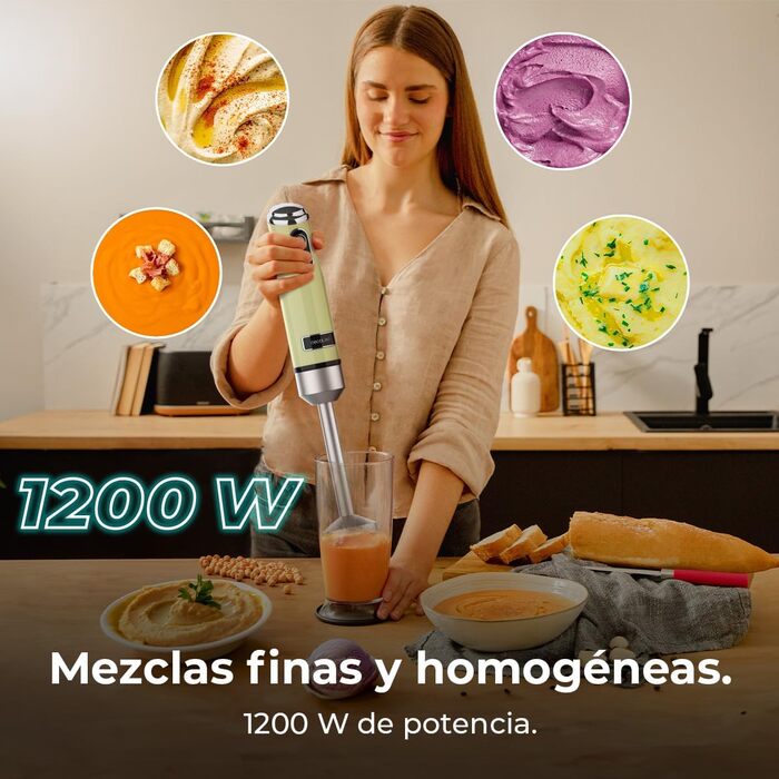 Міксер ручний Cecotec Retro Power Retro 1200MAX, 1200 Вт, зелений, 0.5л чаша, ретро дизайн