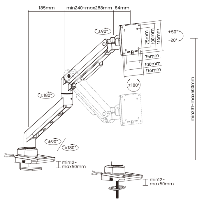Настільне кріплення для монітора OfficePro MA802B