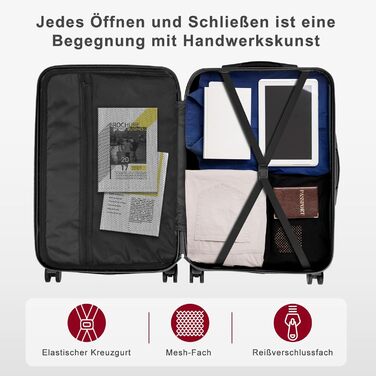Набір валіз LALAHO 5 шт. з косметичками, з ABS пластику, для подорожей, ручна поклажа, турецький колір, в смужку