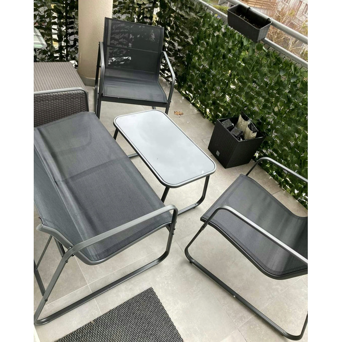 Комплект садових меблів зі штучного ротанга ZD Trading Lato, чорний, 4 предмети