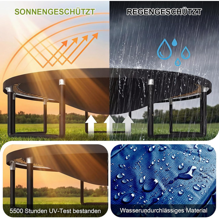 Батут садовий Devoko з сіткою та баскетбольним кільцем, 366 см, до 150 кг - для дітей та дорослих, блакитний