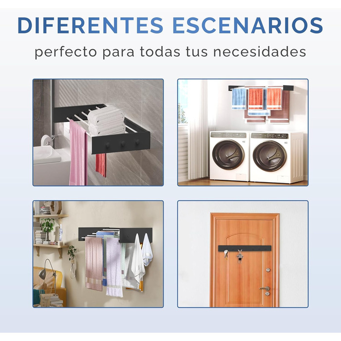 Настінна сушилка для білизни JUPPLIES розкладна, 120 см – сушилка для одягу для дому та вулиці, біла, 30 кг