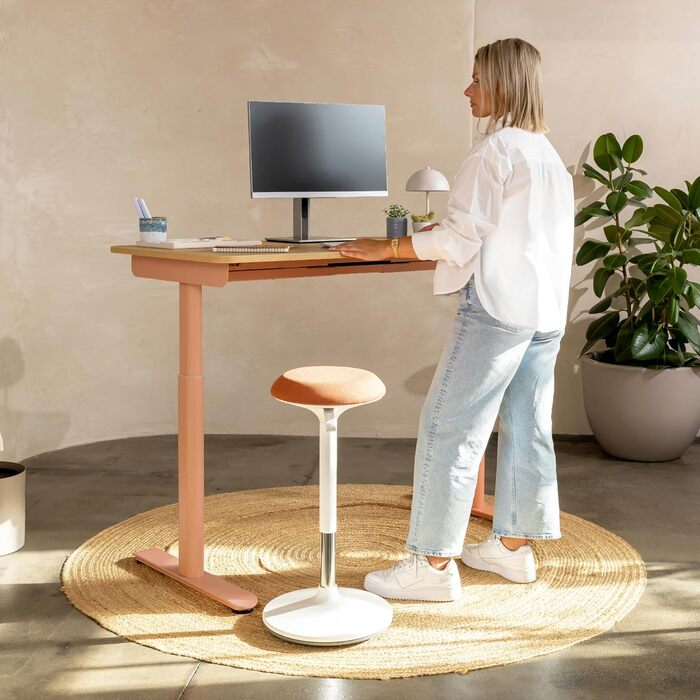 Ergotopia Desktopia One – Регульований стіл, електричний, з подвійним мотором, TÜV-сертифікований, 7 років гарантії (Apricot)