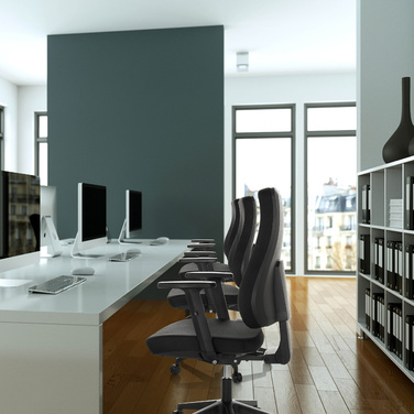 Офісне крісло MATHES, обтягнуте тканиною, чорного кольору. hjh OFFICE