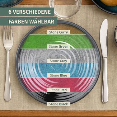 Набір посуду для кемпінгу з меламіну на 4 особи (12 предметів) | Stone Blue | Миється в посудомийній машині | Набір для пікніка