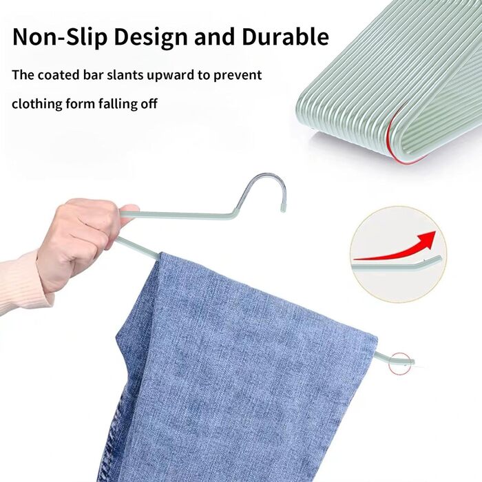 Металеві вішалки для штанів AIY05B (зелені, 20 шт.) - зручні та компактні