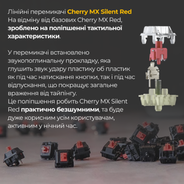Механічна клавіатура Ducky One 3 Mini Cherry MX Silent red RGB Black UA