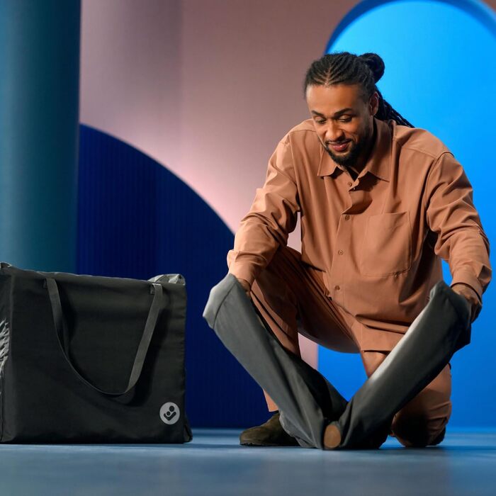 Дитяче ліжко-манеж Maxi-Cosi Iris2 2-в-1, 0-3 роки, до 15 кг, сірий, компактне, легке, з розширеною матрацом