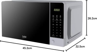 Мікрохвильова піч Beko Moc201103W, 20 л, цифрова, (сріблястий)