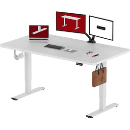 Стол для роботи Sanodesk 160x60 см, регульована висота, електричний, ергономічний, з пам'яттю, білий