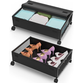 Ящик під ліжко MixcMax, 2PCS, для зберігання одягу, іграшок, взуття