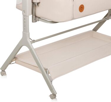 Дитяче ліжко Lionelo Leonie Plus 3 в 1: ліжко, коліска, ліжко-приліжко з регулюванням висоти, сітчасті стінки, знімною бічною панеллю та коліщатками з гальмом. Бежевий колір.