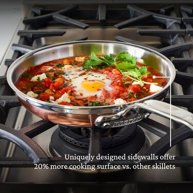 Сковорода Hestan CopperBond Collection з чистої міді, сумісна з індукційними плитами, діаметр 21.6 см (8.5 дюймів)