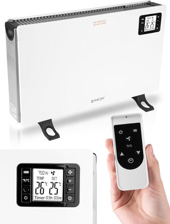 Електричний конвектор MalTec CH2000DW з термостатом, LCD-дисплеєм та таймером | 3 режими нагріву, енергозбереження