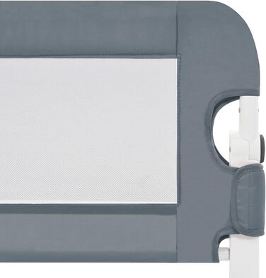 Захисний бортик для ліжка vidaXL для дітей та малюків 150x42 см, сірий, поліестер