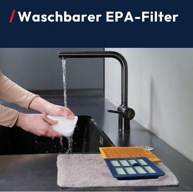 Пилголом Hoover HE2 Kompakt: потужний пилосос з мішком для твердих поверхонь та килимів, фільтр EPA, 3.5 л контейнер, аксесуари, 850 Вт, радіус дії 10 м [HE2Z10A]