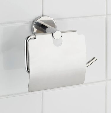 Тримач для туалетного паперу Bosio з кришкою нержавіюча сталь глянцевий - Тримач для туалетного паперу, з кришкою, нержавіюча сталь, 15 х 13,5 х 7 см, глянцевий
