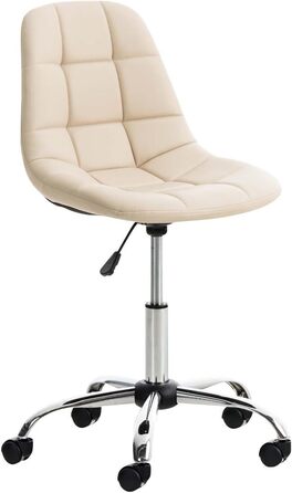 Офісний стілець Emil від CLP: регульована висота, поворотний, з штучною шкірою, колір білий (кремовий)