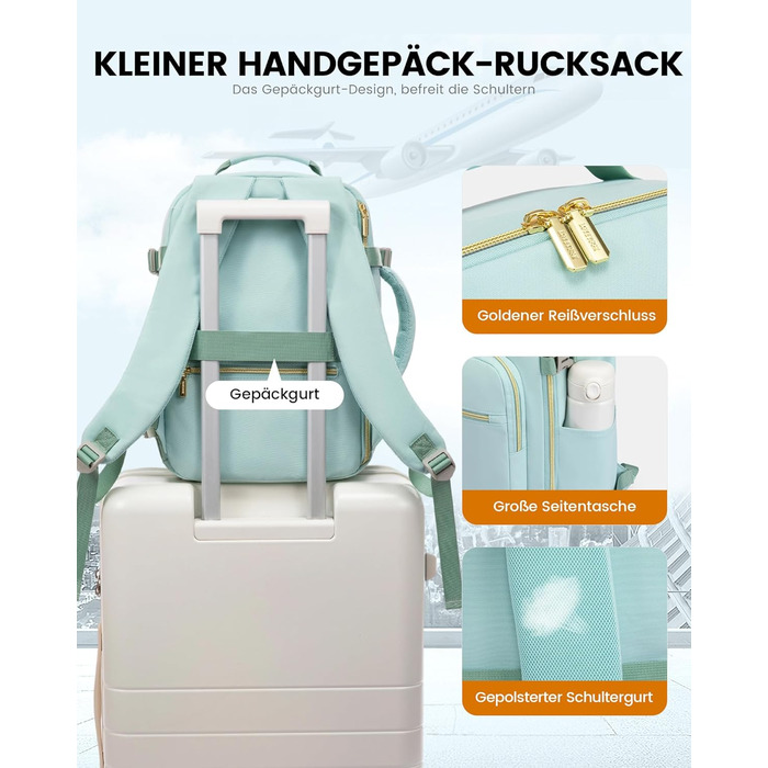 Рюкзак LOVEVOOK для ручної поклажі Ryanair (40x20x25 см) – чорний (м'ятний), для ноутбука 13.3