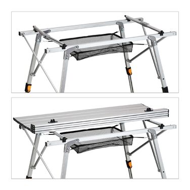 Relaxdays Регульований за висотою відкидний столик з алюмінію