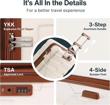 Набір дорожніх валіз Koffer Hartschale (20 та 24 дюйми), розширюваний пластиковий кейс із полікарбонату (PC), TSA-замком та колесами, білий колір, 2 шт.