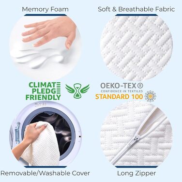 Ергономічна подушка між ніг 5 STAR UNITED з ефектом пам'яті (Memory Foam) для сну на боці, при болях у спині, стегнах та сідничному нерві, біла