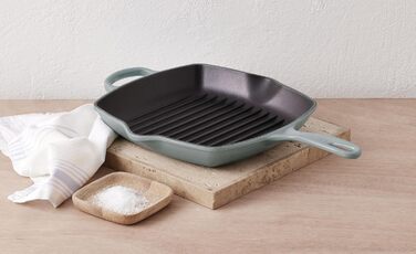 Гриль Le Creuset з чавуну, емальований, квадратний, 26 см, колір Морська сіль