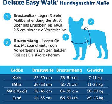 Шлейка PetSafe Easy Walk Deluxe, повідець для вигулу собак без тяги, м'який дизайн, включаючи повідець довжиною 1,8 м, поводок середнього / великого розміру, синій / чорний, синій / чорний повідець, м / л