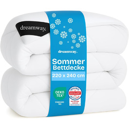 Ковдра DREAMWAY 200x220 см, 450gsm, тепла зимова ковдра, біла, для дітей та дорослих