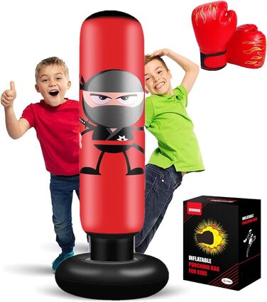 Боксерська груша EIVONDA Kids 160см з рукавичками червона
