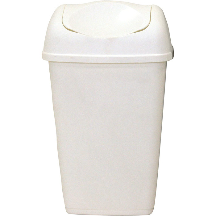 Кольорове пластикове відро для сміття axentia з відкидною кришкою для кухні та ванної, відро для сміття з відкидною кришкою, місткість близько літра(9 л, білий)