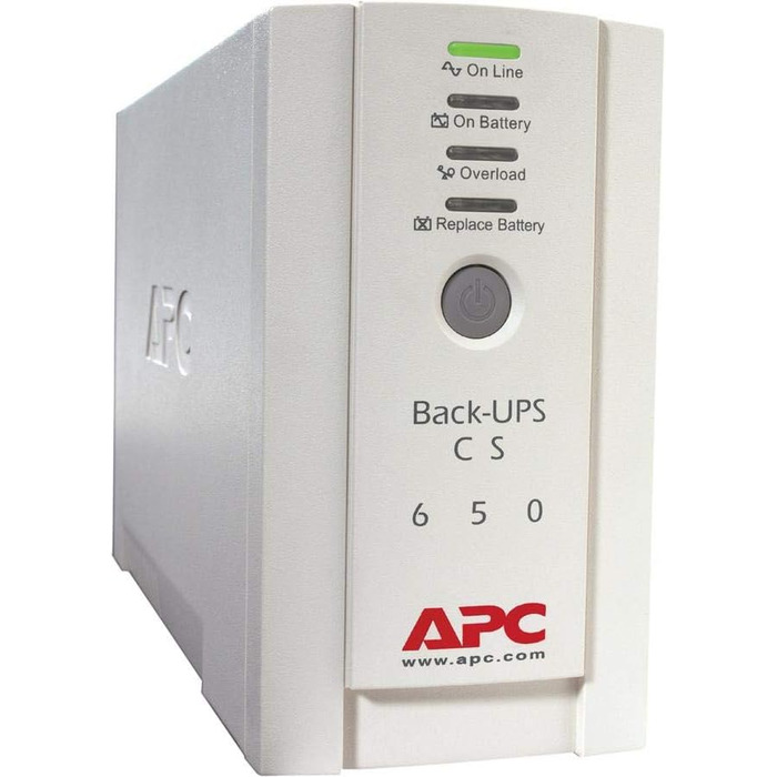 ДБЖ APC Back-UPS CS - BK650EI - джерело безперебійного живлення 650 ВА (4 виходи IEC, захист від перенапруг) (вихідна потужність 650 ВА, комплект із запасним акумулятором)