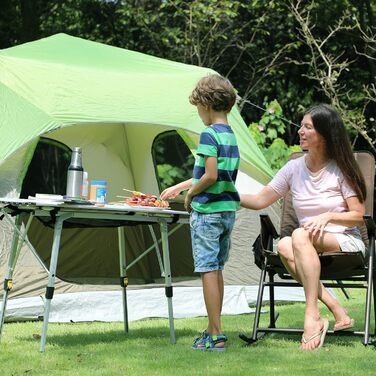 Складаний кемпінговий стіл Portal з регулюванням висоти, алюмінієвий, 90 x 53 см, для 4 осіб, сріблястий