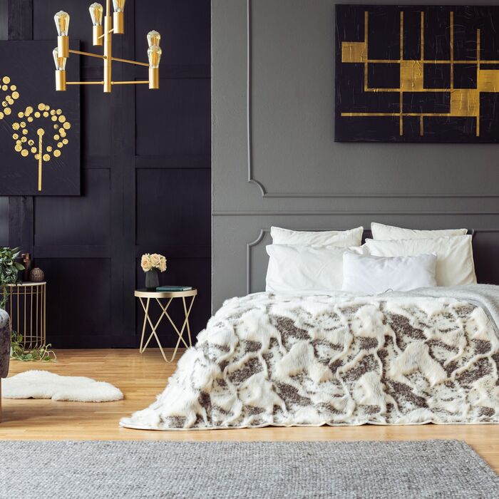 Relaxdays Бічний столик-табуретка Чорний/Золотий