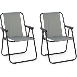 Крісло для кемпінгу IntimaTe WM Heart, складне крісло з підлокітником, набір з 2 складних стільців Крісло для риболовлі Зручне пляжне крісло, портативне крісло для відпочинку, до 90 кг Завантажуваний сірий