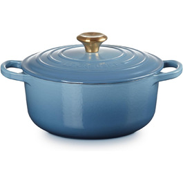 Le Creuset Signature Казанок з чавуну з кришкою, Ø 20 см, 2,4 л, Chambray, для всіх типів плит, включаючи індукцію