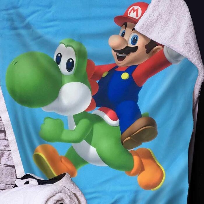 Кидок Nemesis Now Mario & Yoshi, 100x150 см, синій