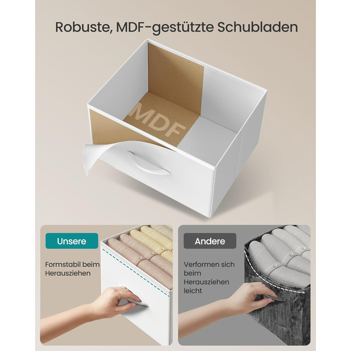 Комод SONGMICS з 8 висувними ящиками, шафа для зберігання, сталь, MDF, фліс, для спальні, прихожої, вітальні, вінтажний коричневий-чорний