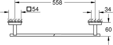 Рушникосушка для ванни (приховане кріплення, матеріал метал), 40987000 (хром з клеєм)