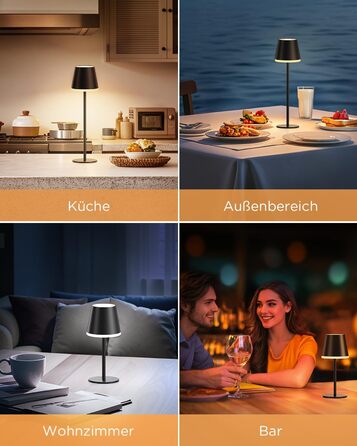 LED-лампа NIBSHOOM настільна бездротова диммерна, 5200mAh, IP54, RGB, регулювання висоти, 3 колірні температури (2 шт.)