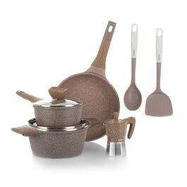 Набір каструль та сковорідок KASANOVA з антипригарним покриттям, індукційне дно, 8 предметів