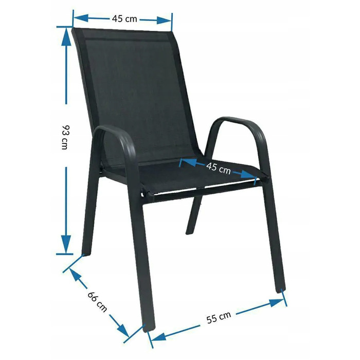 Комплект садових меблів із металу Kontrast, сірий, 7 предметів