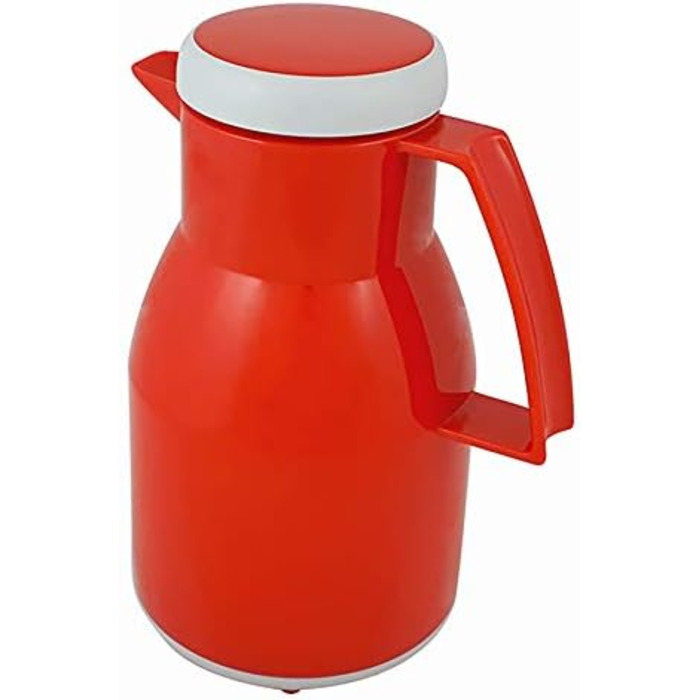 Термос Wash Thermoskanne 1L, 6 годин, червоний: зберігає напої гарячими та холодними, щільний кришка, для миття в посудомийній машині, подвійні стінки