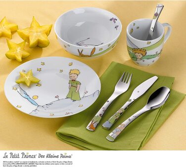 Набір дитячого посуду WMF Der Kleine Prinz, 6 предметів, з нержавіючої сталі Cromargan, для дітей від 6 років, придатний для миття в посудомийній машині