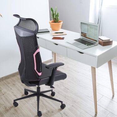 Ігровий крісло Dowinx для офісу та дому: ергономічний, з підлокітниками 3D, функцією гойдання, шкіра, поворотний, чорно-сірий