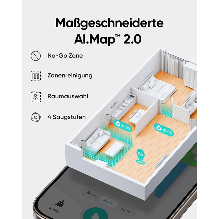 Робот-пилосос eufy L60 SES з док-станцією, потужність 5000Pa, антизаплутування волосся, 60 днів без випорожнення, iPath лазерна навігація (відновлений)