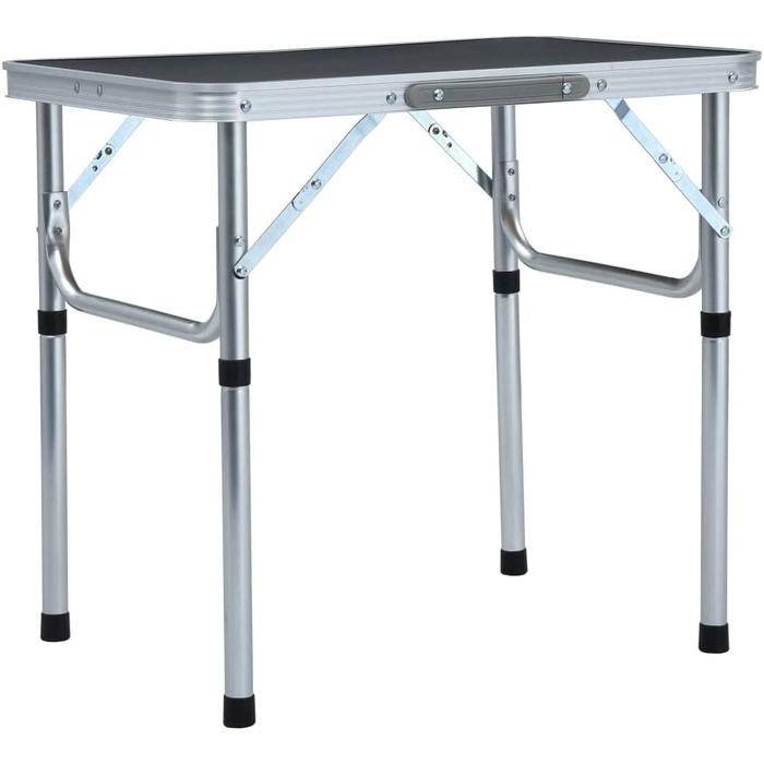 Кемпінговий стіл Складаний розкладний стіл Стіл з валізою Стіл Розкладний стіл Садовий стіл Стіл для вечірок Алюмінієвий стіл Стіл для пікніка Сірий алюміній 60x45см