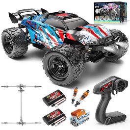 RC Автомобіль 1:18 Monstertruck 4WD, Повнопривідний позашляховик 40 км/год з металевим редуктором та 2x акумуляторами 1300mAh, Синій - для дорослих та дітей від 10 років
